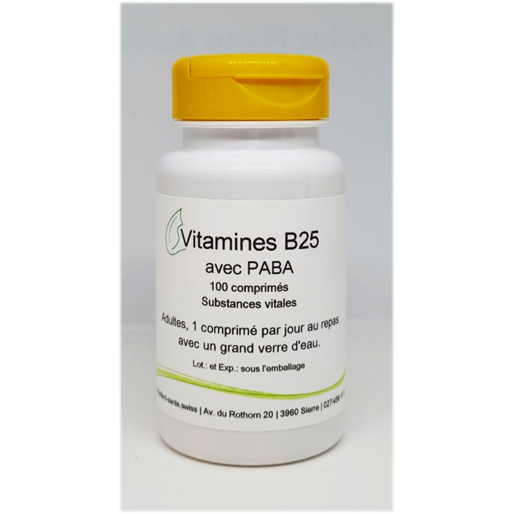 Vitamines B25 avec PABA - 100 comprimés Vitamines B25 avec PABA - 100 comprimés