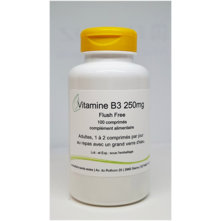 Vitamine B3 Flush Free 250mg (Niacine) - 100 comprimés