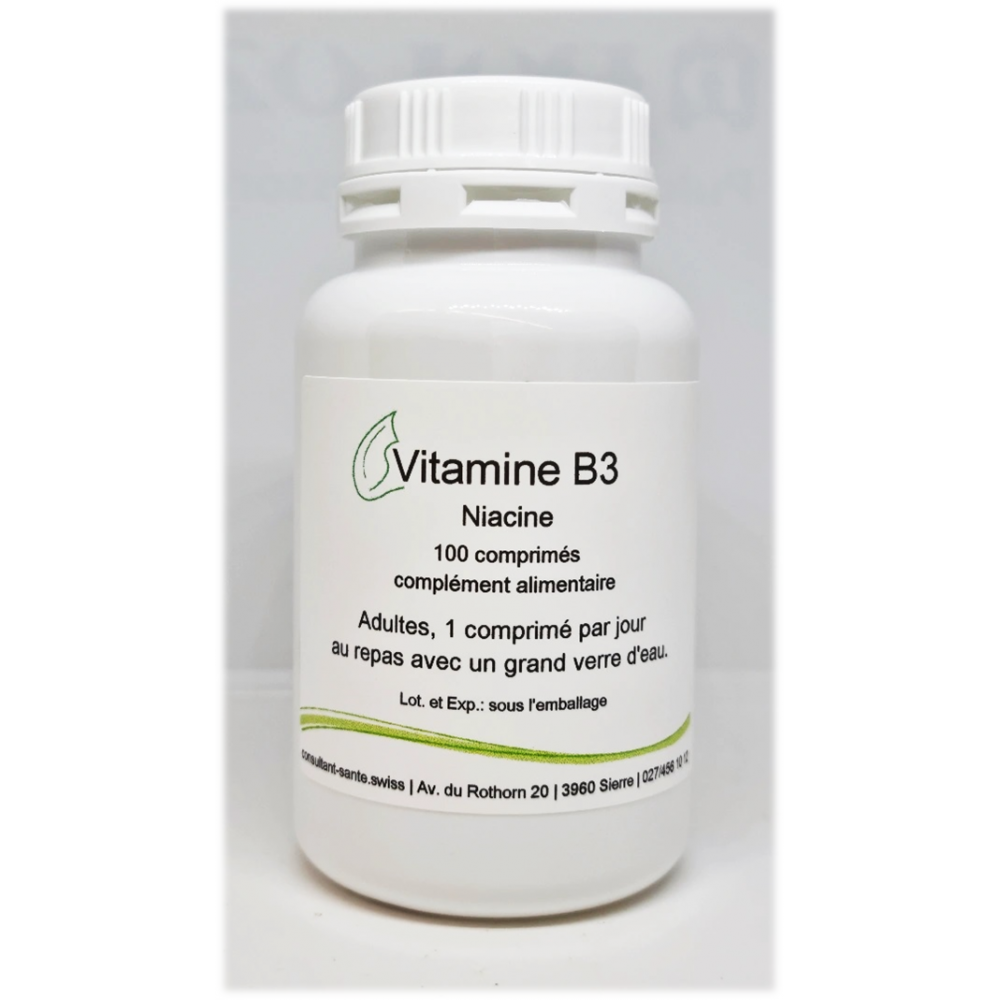 Vitamine B3 500mg (Niacine) - 100 comprimés
