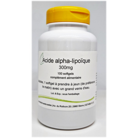 Acide alpha-lipoïque 300mg - 100 Softgels