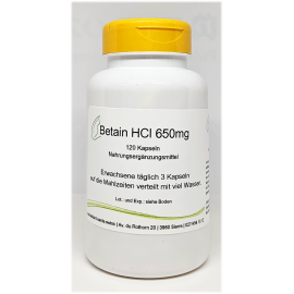 Bétaïne HCL 650mg - 120 gélules