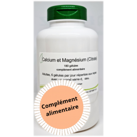 Calcium et magnésium (citrate) - 180 gélules