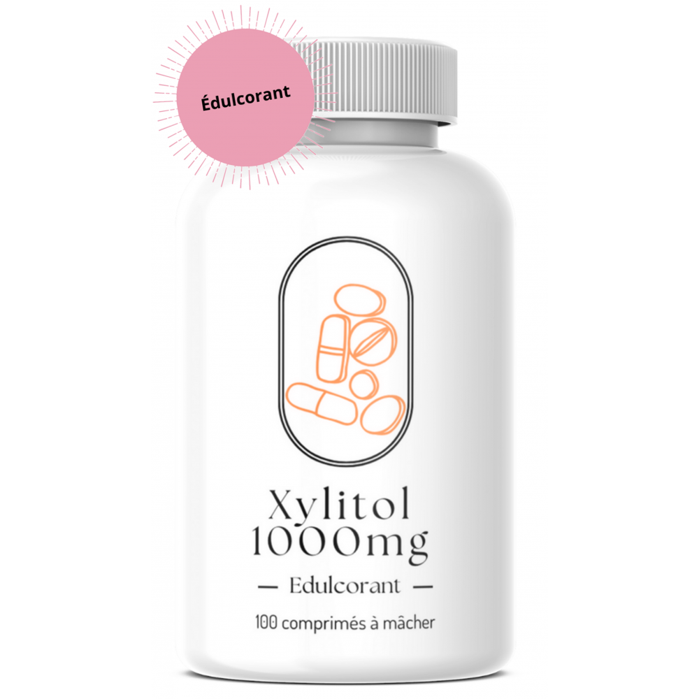 Xylitol 1000mg (arôme menthe) - 100 comprimés à mâcher Xylitol 1000mg (arôme menthe) - 100 comprimés à mâcher