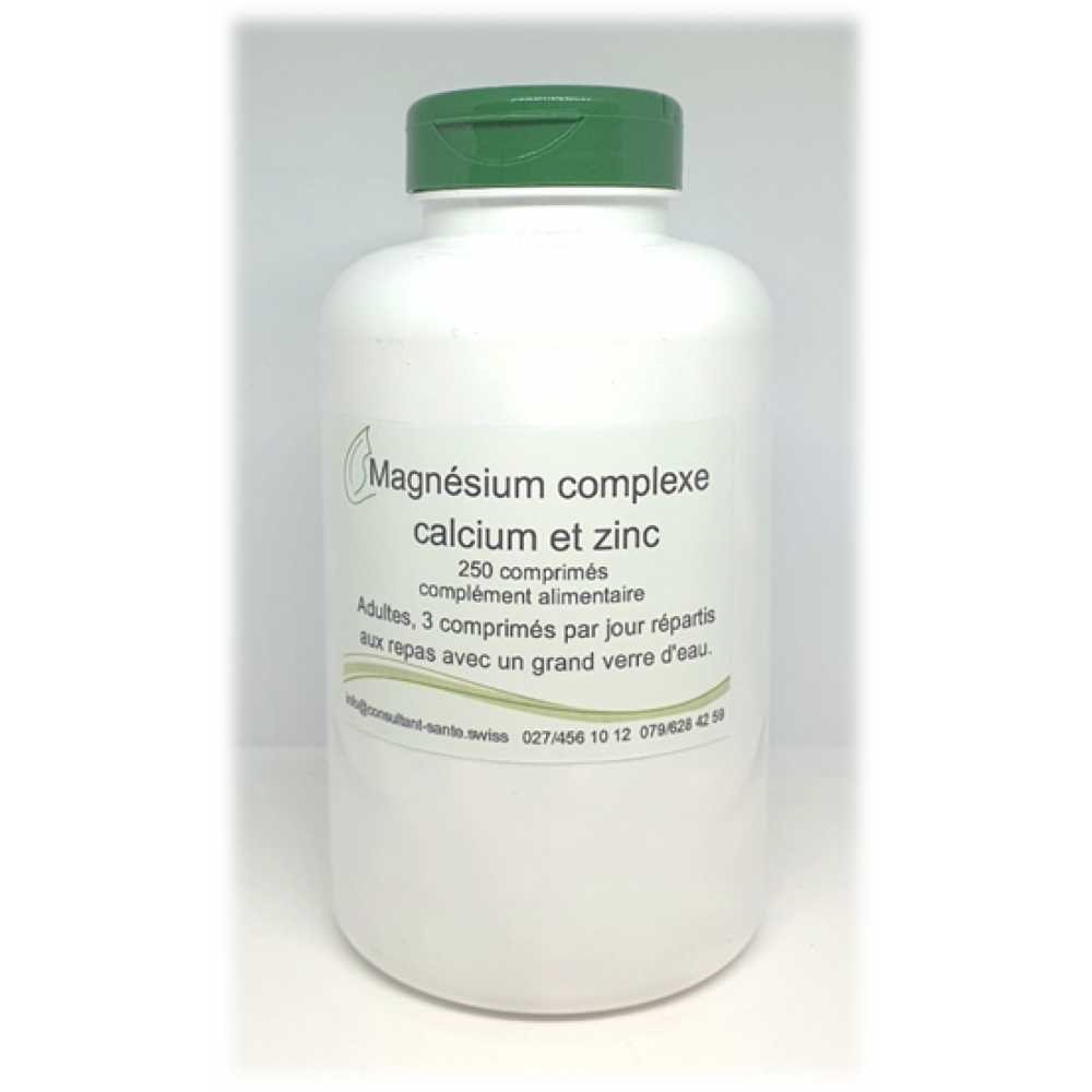 Magnésium complexe + calcium et zinc - 250 comprimés Magnésium complexe + calcium et zinc - 250 comprimés